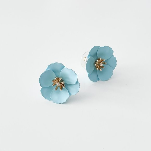 J. Crew Factory Jewelry - J. Crew Factory Floral Stud Earrings (Light Blue)